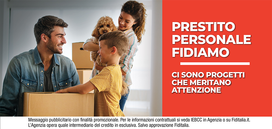 Agenzia Ledin Group srls Fiditalia | Trani, Andria | Prestito Personale Fidiamo - Ti aspettiamo per realizzare i tuoi progetti. Messaggio pubblicitario con finalità promozionale. Per le informazioni contrattuali si veda IEBCC in Agenzia o su Fiditalia.it. L’Agenzia opera quale intermediario del credito in esclusiva. Salvo approvazione Fiditalia.